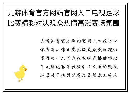九游体育官方网站官网入口电视足球比赛精彩对决观众热情高涨赛场氛围火爆